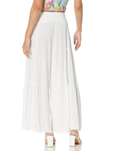 Angie Women's Tie Waist Tiered Wide Leg Pants2