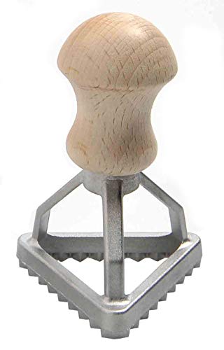Eppicotispai Aluminum Triangle Ravioli Cutter, Maker, Stamp With Beechwood Handle, 1 3/4 Inch #TOP26