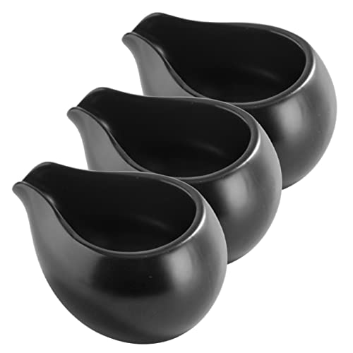 BRIGHTFUFU 3pcs Ceramic Milk Dispenser Vintage Jug Sauce Container for Sauces Syrups for Restaurant Shop Home Use Elegant Design for All Occasions