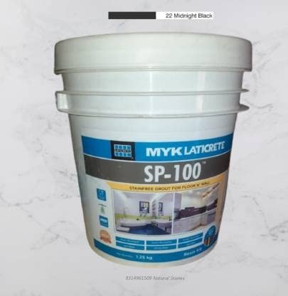 MYK LATICRETE SP-100 Stain Free Epoxy Grout for Floor & Wall (22 Midnight Black) 5kg (Hardener : 350g Resin : 900g & Filler 3.75g)