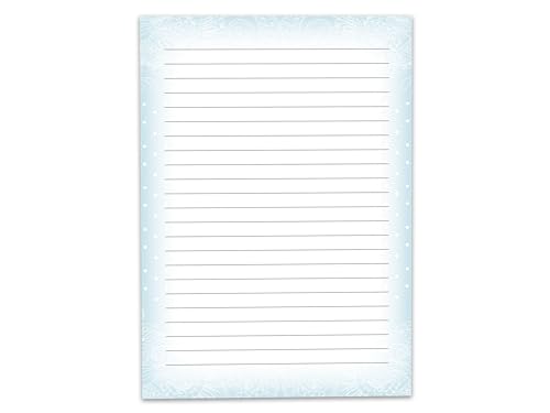 Briefpapier Design Motiv Ornament Muster Zierde blau pastell Briefblock für Mädchen Kinder und Erwachsene Geschenk (Block A4 mit 25 Blätter)