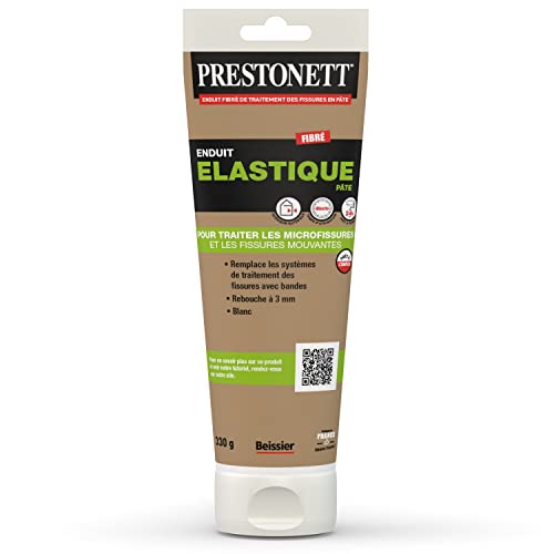 Enduit de Rebouchage Elastique PRESTONETT ELASTIQUE en Pâte en Tube 330 G pour Intérieur et Extérieur