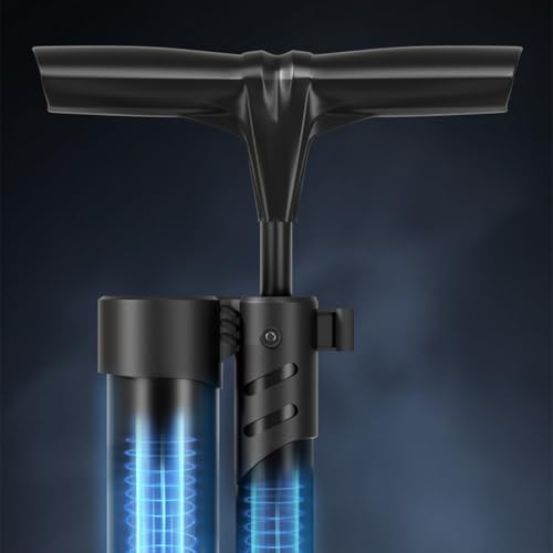 Bomba de inflado de alta presión de doble tubo para bicicleta con tanque de almacenamiento de aire extra grande y medidor de presión de alta definición para un inflado rápido y eficiente