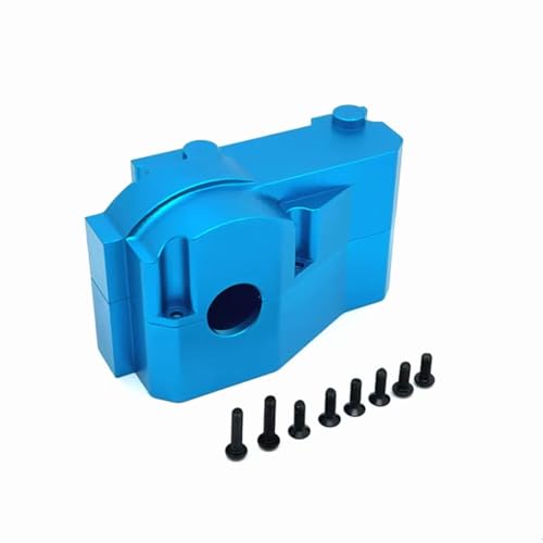 RC Piezas Coche Compatible con Hyper para MJX GO 1/7 RC 7303 7304 Piezas Actualización Coche Radiocontrol Metal Cubierta Motor Eléctrico Caja Cambios(Blue)