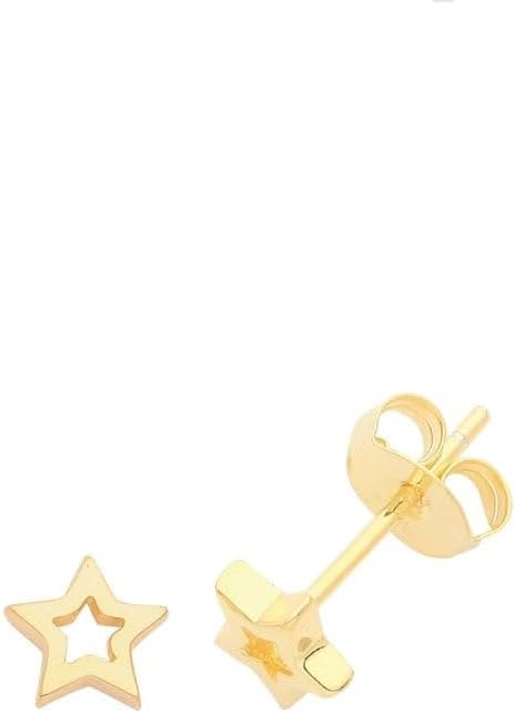Silver Gold Plated Star Studs G51273GP