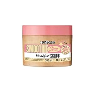 Soap & Glory Smoothie Star Exfoliating Body Scrub – Buff & Smooth Skin – Almond & Caramel Scented Vegan Body Polish – Brightening Scrub with Honey Extract + Sweet Almond Oil (300ml)