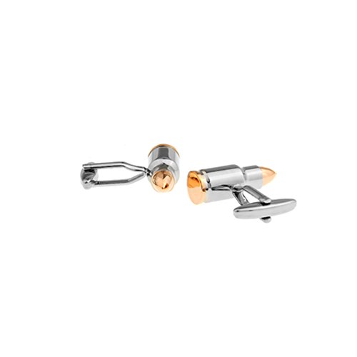 Gemelos de bala plata rosa oro para hombre miniatura 3