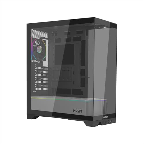 Caja Gaming ATX Noua Utopia FS100 plateada con soporte de refrigeración líquida 360 mm y LED