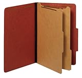 Pendaflex 29075R Aktenordner, recycelt, 2 Trennblätter, 5,1 cm eingebettete Verschlüsse, 2/5 Reiter, legale Größe, Rot, 10 Stück