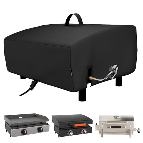Image of EVRBUL Portable Griddle Cover Fit for Blackstone and Pit Boss 2 Burner Tabletop Griddle, 600D PVC Coating Tabletop Grill Cover Fit for Royal Gourmet 3 Burners Flat Top Gas Grill, 29.5 inch x 25 inch x 13 inch