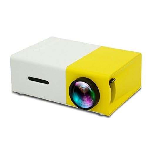 400LM Mini LED Projector for Home Theater, Portable Multimedia Projector with Remote, Supports HDMI, USB, AV, SD Card, Compatible with Laptop, TV Stick, PS4, Mobile – Yellow-picture-27