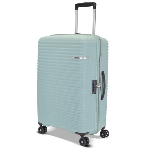 American Tourister Liftoff+ with TSA Lock & 8 Wheel Hard PP Check-in Suitcase for Travel Trolley Bag with Double Wheel for Women & Men Seafoam Blue 67 cm Medium