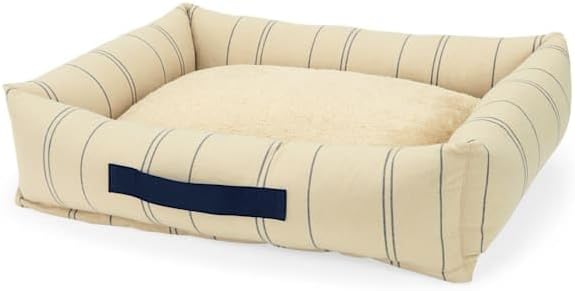 EveryYay by Petco Stripe Cuddler Dog Bed 24" L X 18" W X 6" H Tan/Navy