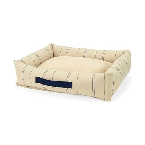EveryYay by Petco Stripe Cuddler Dog Bed 24" L X 18" W X 6" H Tan/Navy