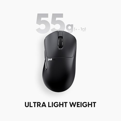 X3 Mouse da gioco wireless, ultra leggero (55 g), ibrido ergonomico, interruttore ottico, 32000 DPI, 750 IPS, sensore XS-1, compatibile 8k (medio, nero) - Mouse gaming - Immagine 4