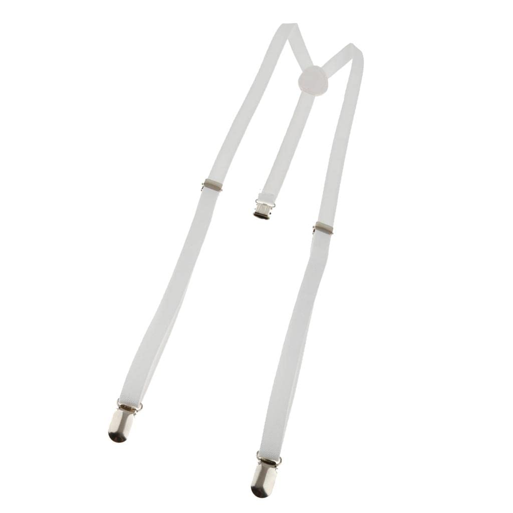 ™ Unisex Adult Adjustable Stretch Y-back Suspender Clip-on Braces White | Suspenders Braces | Mens Accessories-image-10