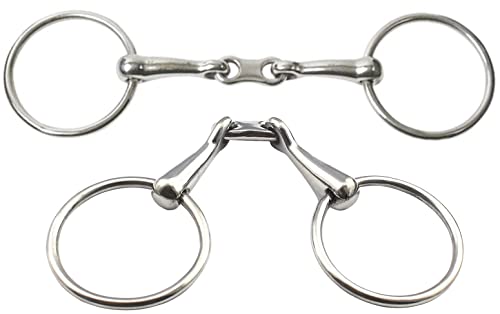 AAProTools Equestrian French Link Loose Ring Stainless Steel Snaffle Bit, Size 5.5 inch , Silver, Chrome Plated