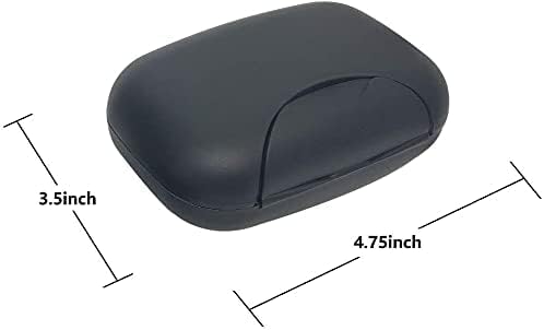 Vista 5 de Contenedor para jabón, estuche portátil para guardar jabón en barra para baño y cocina (negro)
