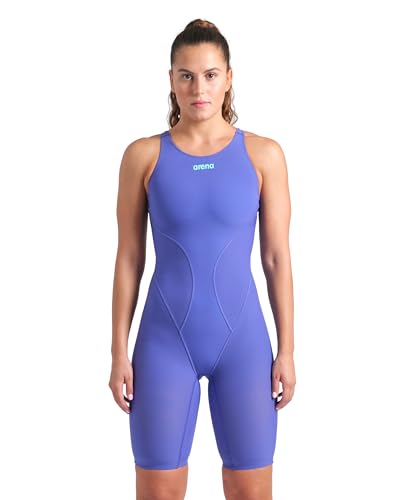ARENA Powerskin Impulso Open Back Women's Competition Racing Swimsuit Full Body Short Leg Kneeskin One Piece Athletic Tech Swim Suit, Future Dusk, US Size 26