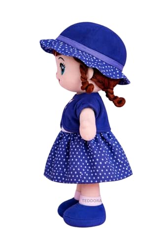 Image of Winky Doll Soft Toy for Girls Boys Kids,Dark Blue,Rag Dolls,Cute Plush Stuffed Baby Teddy Gift Birthday, 40cm