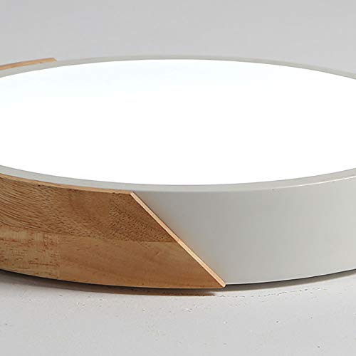 Plafond à LED en bois rond de 24W avec un diffuseur acrylique