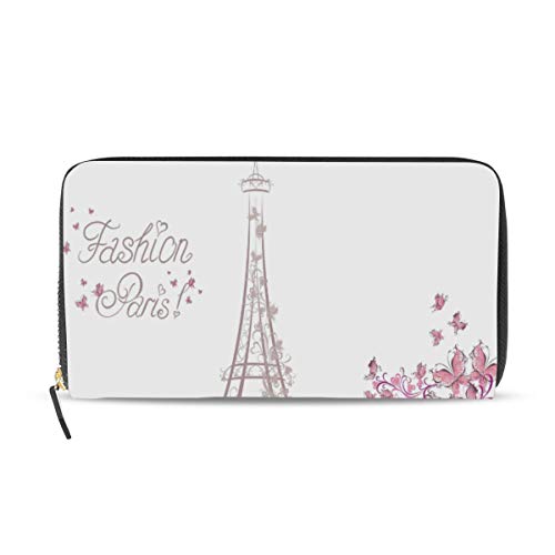 Preisvergleich Produktbild GIGIJY Fashion Paris Eiffelturm Geldbörse Multi Kreditkartenhalter Tasche für Frauen Leder Reißverschluss lange Geldbörse