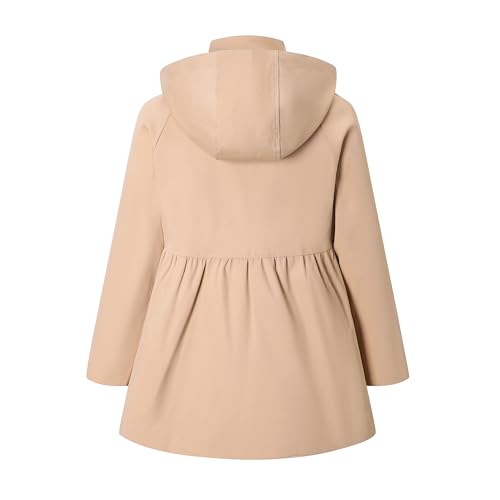 Image of SANGTREE Girl's Waterproof Trench Coat Hooded Lightweight Windbreaker Rain Jackets
