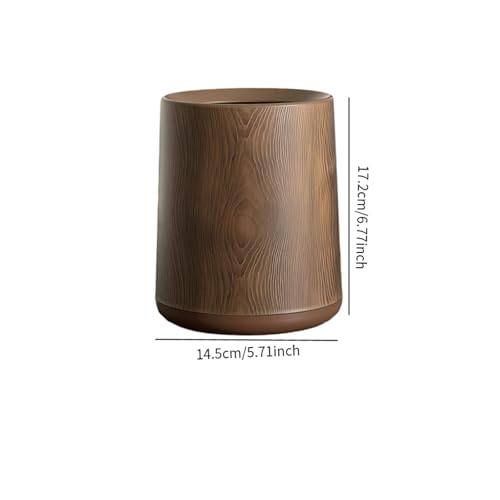 Contenedor de basura moderno con base y acabados de madera 3