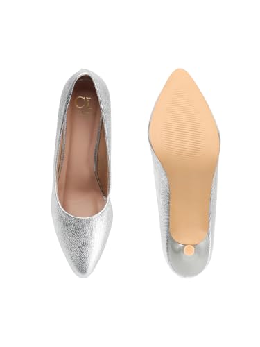 Image of Carlton London Women Stylish Slipon Pump Shoes with Stiletto Heels, Pointed Toe