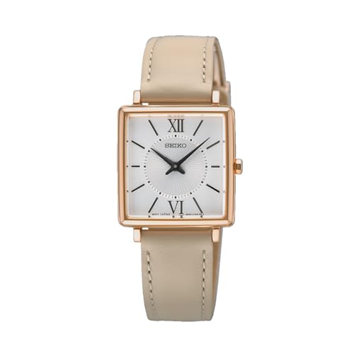 Montre carrée or rose quartz pour femme avec un bracelet élégant