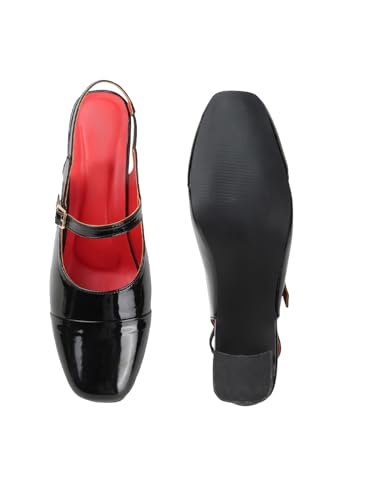 Image of TRYME Women Mary Jane Block Heels | Single Strap Round Toe Pumps | Comfortable Chunky Heel Shoes | Stylish Formal Casual Office Party Footwear