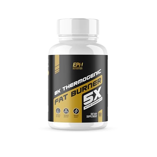 8K Thermogenic Fat Burner 5X | #1 New Weight Loss Supplement to Reduce Fat, Suppress Appetite, Boost Metabolism, Increase Energy w/Raspberry Ketone, Garcinia Cambogia, Green Tea + More - 60 Pills