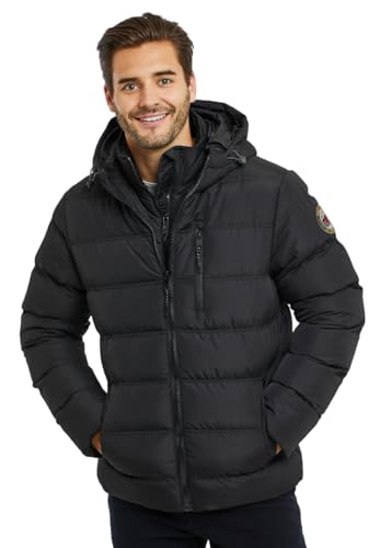 Spindle Mens Padded Winter Coat Black, Size L