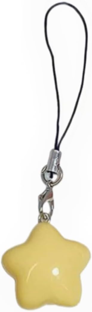 Fat Star Phone Chacin Phone Charm Lanyard Strap Bag Hanging Pendant Decorations Ornament Fashion Jewelry Accessory, 7x2.5cm, Yellow