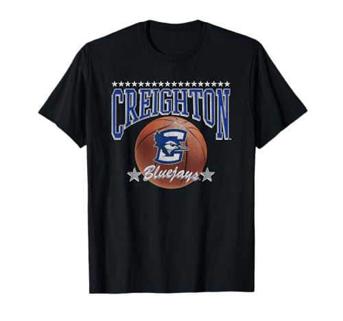 Creighton Bluejays Basketball Vintage Stars Black T-Shirt