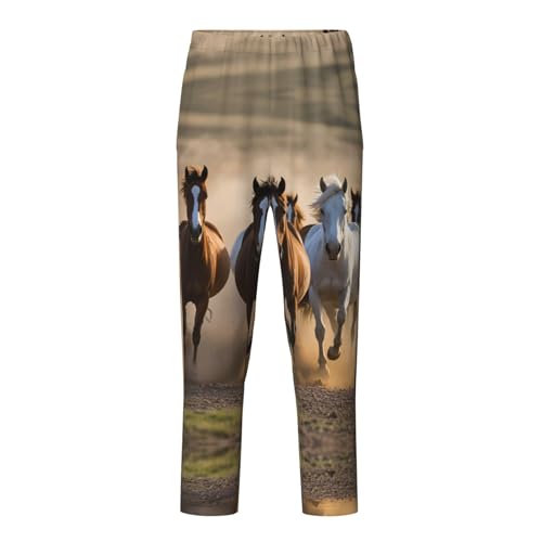 Pajama Pants Pajama Bottoms with Elastic Waistband Sleepwear Lounge Pants, Various Horses