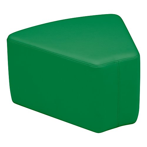 Image of Sprogs 12 inch H Structured Wedge Stool -Flexible Modular Collaborative Soft Seating for Office, Home, Lounge and School Classrooms with Durable Frame & Set of 6 inch Legs Add-on -Green