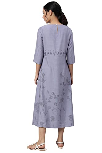 Image of W for Woman Women's Rayon Relaxed Fit Casual Floral Kurta with Kantha Details