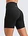 CRZ YOGA Super High Waisted Butterluxe Womens Biker Shorts 6 Inches - Buttery Soft Workout Yoga Over Belly Black Small