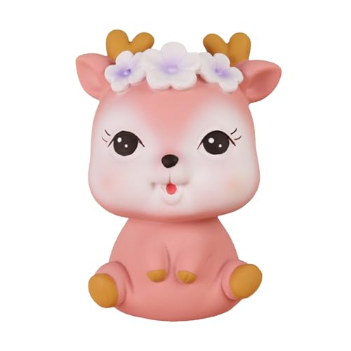 Spldsun Tirelire en forme de cerf - Rose, pour chambre à coucher, salon, décoration de table ou rangement