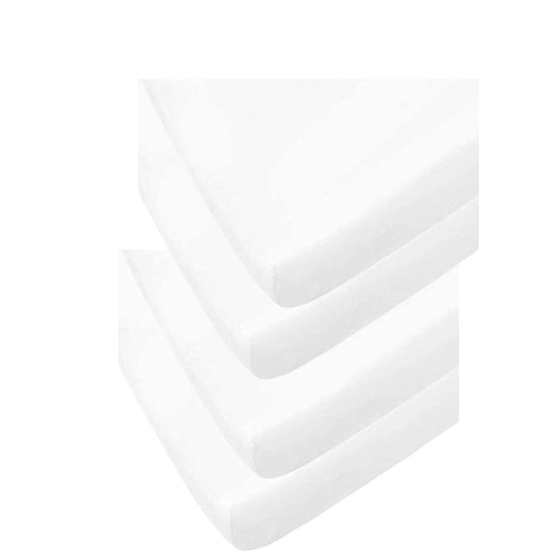 DTEX HOMES 4 x Cot Bed Sheets Super Soft Breathable Polycotton Fitted Sheet 140 x 70 cm - White — image 1