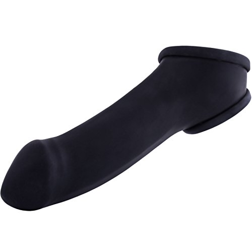 Gaine de pénis en latex TOYLIE Erik noire avec anneau de testicules