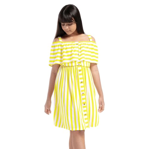 Image of Hopscotch Baby-Girl's Cotton Empire Waist Knee-Length Dress