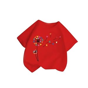 Generisch Mädchen T-Shirt Herzdesign Rot 120