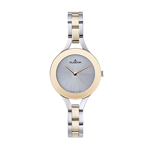 Preisvergleich Produktbild DUGENA Damen-Armbanduhr, 4461048, Malin, Quarz, silbernes Zifferblatt, Edelstahlgehäuse, Saphirglas, Edelstahlarmband, Drückerfaltschließe, 3 bar