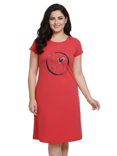Image of White Moon Cotton Printed Nighty for Women's | Night Gown | Printed Nighty for Girls | Nightdress | Nighty for Women | Sleepwear | Ladies Nighty | Nighties | Premium Soft Cotton Nighty Women