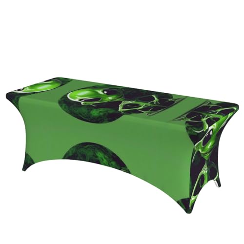 Housse de table extensible de 1,8 m verte motif extraterrestre EdWal - 2