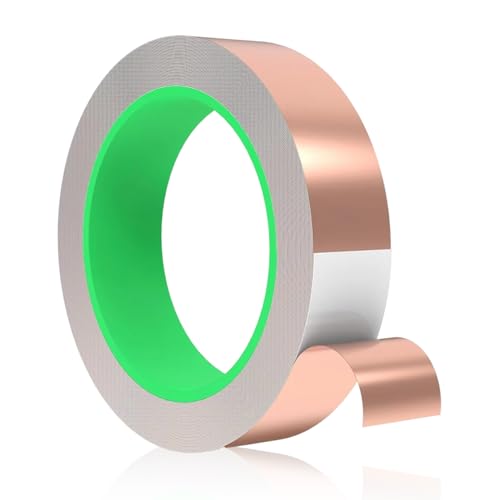 Image of Copper Foil Tape, Self-Adhesive Copper Tape for Paper Circuit, Stained Glass, Guitar, EMI Shielding, Crafts, Electrical Repairs and Grounding (2cm x 20m)
