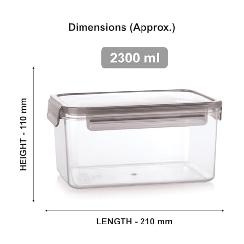 Image of INKULTURE Air Tight Food Storage Container Set of 03 (550ml + 1200ml + 2300ml) | BPA-Free Leakproof Plastic Kitchen Containers with Lid | Fridge & Pantry Organizer Box for Fruits, Vegetables Etc.