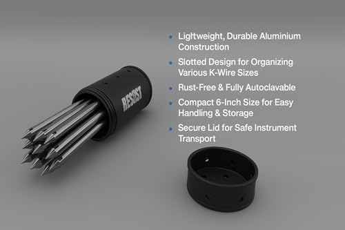 Image of reviti K Wire Container Slotted For Various Sizes of K wire in light weight Aluminium & Autoclavable (9 inch)